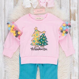 Marie Nicole Pink Christmas Pom Poms Top 18-24m (XS)